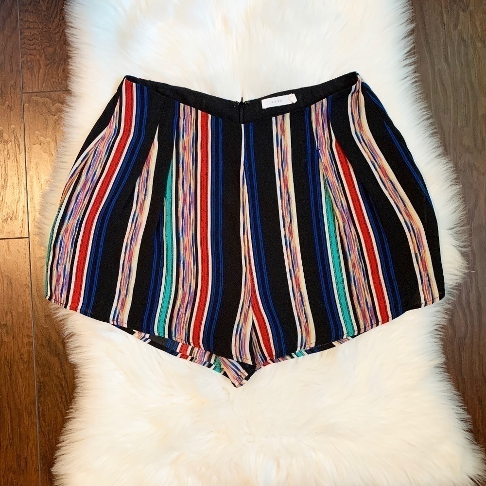 Lush Multi Colored Striped Women's Shorts (L)